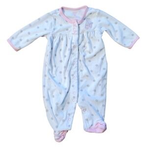 Carters Girls 3M Ballet Shoes Terrycloth Polka Dot Snap‎ Footie